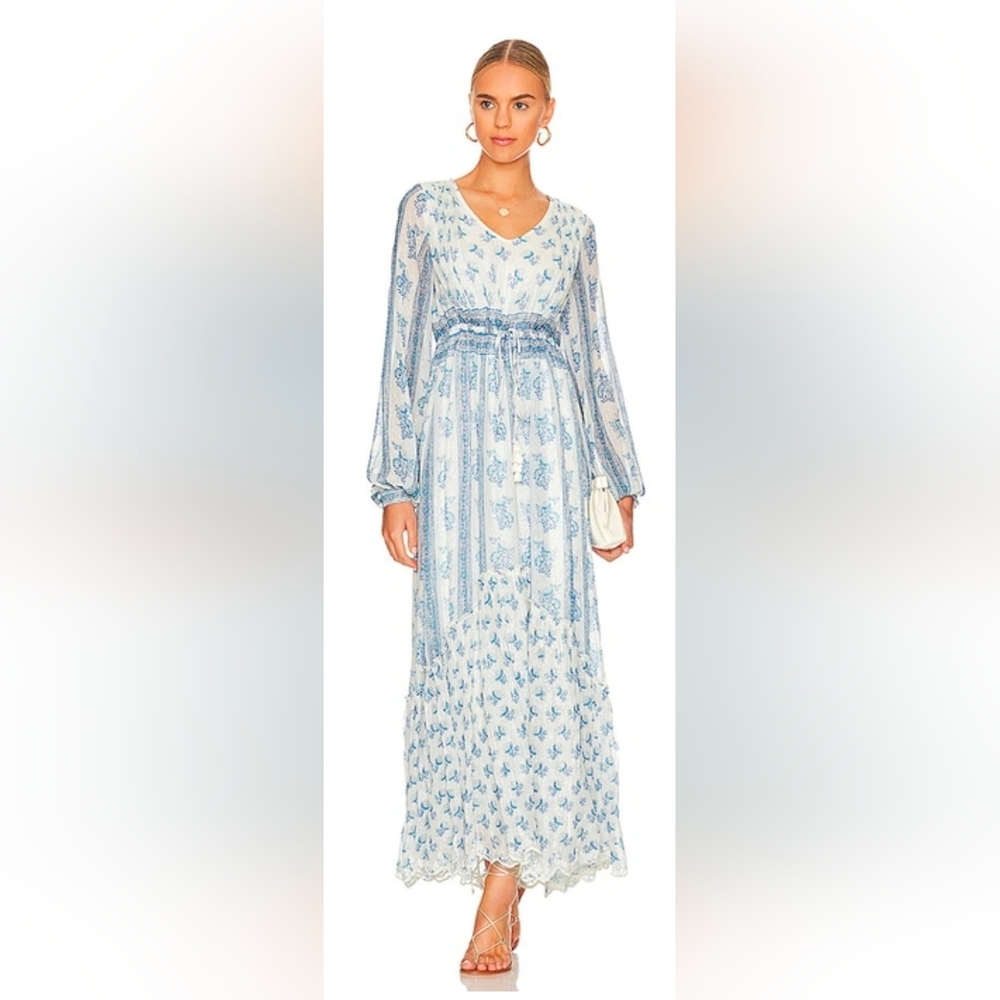 *NWT* Hemant & Nandita Womens  Dress, Blue White shimmer Size XS